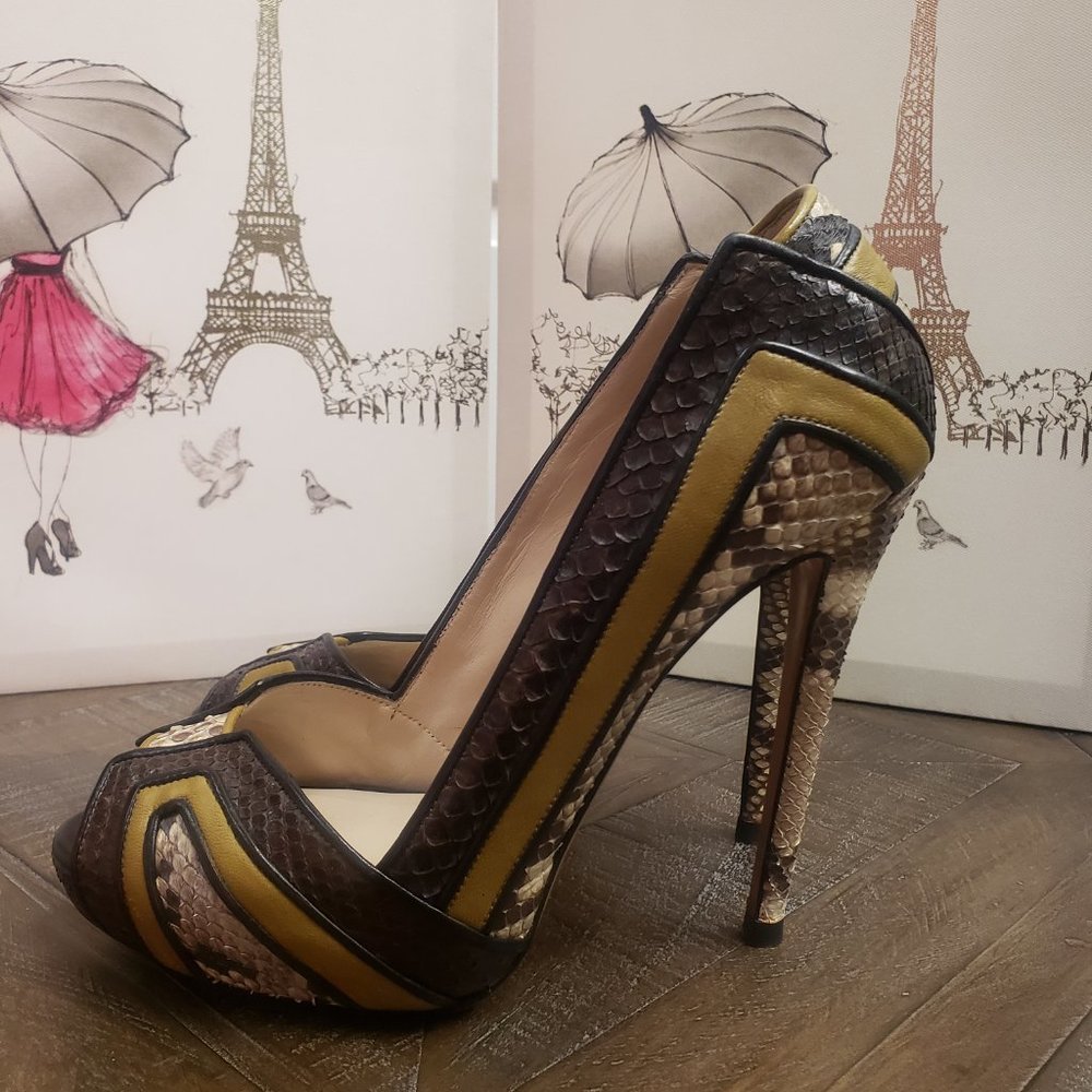 Chrissie Morris Python Leather Pumps - image 4